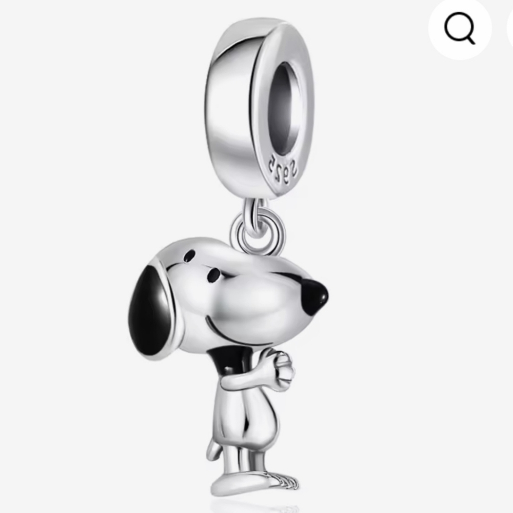 Silver Dog Charm